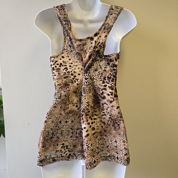 Forest Fairy Grunge Y2K Lace Animal Print Sleeveless Top  Boho-Chic Design Light - Picture 2 of 10